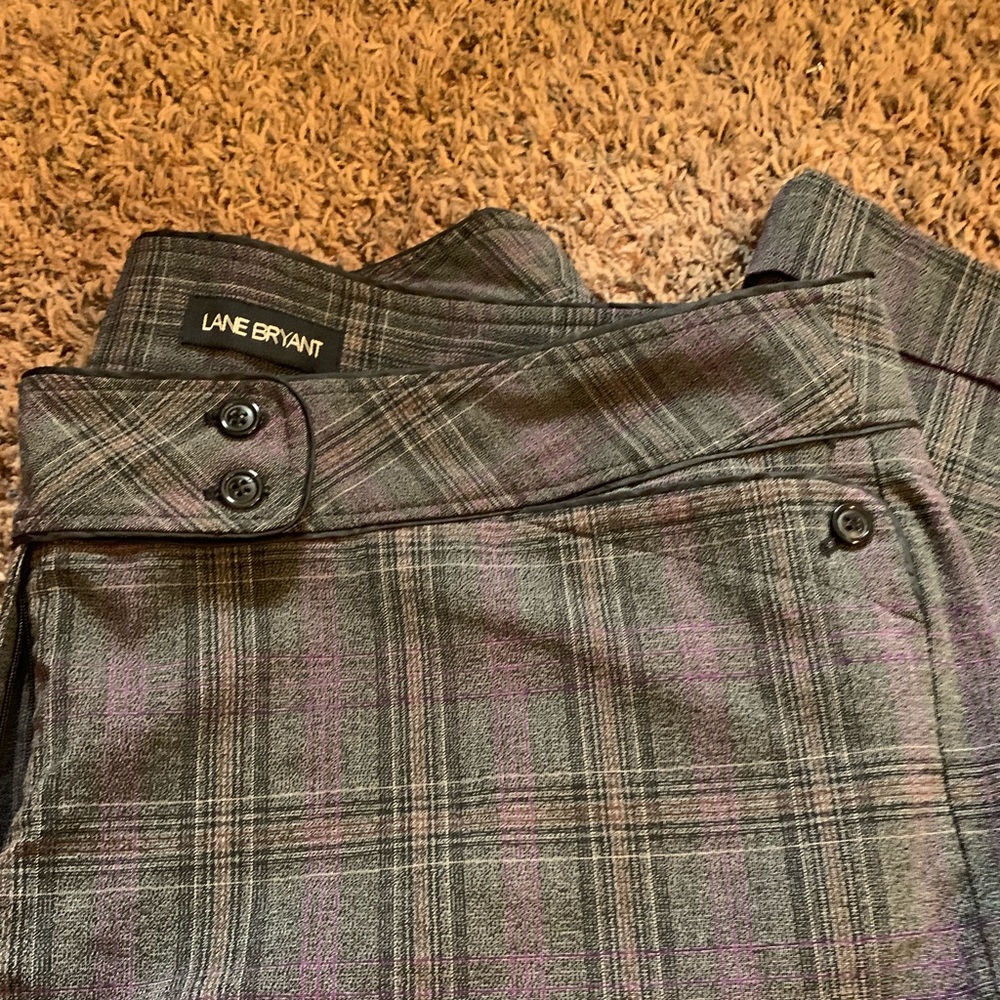 Wide leg pinstriped dress pants